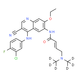 ChemSpider 2D Image | (2E)-4-{Bis[(~2~H_3_)methyl]amino}-N-{4-[(3-chloro-4-fluorophenyl)amino]-3-cyano-7-ethoxy-6-quinolinyl}-2-butenamide | C24H17D6ClFN5O2