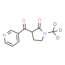 ChemSpider 2D Image | 2-Pyrrolidinone, 1-(methyl-d3)-3-(3-pyridinylcarbonyl)- | C11H9D3N2O2