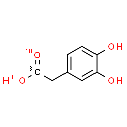 ChemSpider 2D Image | (3,4-Dihydroxyphenyl)(1-~13~C,~18~O_2_)acetic acid | C713CH8O218O2