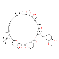 ChemSpider 2D Image | (1R,9S,12S,15R,16Z,18R,19R,21R,23S,24Z,26Z,28Z,30S,32S,35R)-1,18-Dihydroxy-12-{(2R)-1-[(1S,3R,4R)-4-hydroxy-3-methoxycyclohexyl]-2-propanyl}-19-methoxy-15,17,21,23,29,35-hexamethyl-30-[(~2~H_3_)methyl
oxy]-11,36-dioxa-4-azatricyclo[30.3.1.0~4,9~]hexatriaconta-16,24,26,28-tetraene-2,3,10,14,20-pentone | C51H76D3NO13
