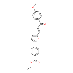 ChemSpider 2D Image | Ethyl 4-{5-[(1E)-3-(4-methoxyphenyl)-3-oxo-1-propen-1-yl]-2-furyl}benzoate | C23H20O5