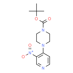 ChemSpider 2D Image | 2-Methyl-2-propanyl 4-(3-nitro-4-pyridinyl)-1-piperazinecarboxylate | C14H20N4O4