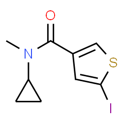 ChemSpider 2D Image | N-Cyclopropyl-5-iodo-N-methyl-3-thiophenecarboxamide | C9H10INOS