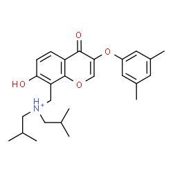 ChemSpider 2D Image | N-{[3-(3,5-Dimethylphenoxy)-7-hydroxy-4-oxo-4H-chromen-8-yl]methyl}-N-isobutyl-2-methyl-1-propanaminium | C26H34NO4
