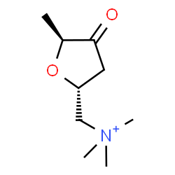 ChemSpider 2D Image | 2,5-Anhydro-1,4,6-trideoxy-6-(trimethylammonio)-L-threo-hex-3-ulose | C9H18NO2