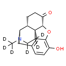 ChemSpider 2D Image | (5alpha)-3-Hydroxy-17-(~2~H_3_)methyl(15,15,16-~2~H_3_)-4,5-epoxymorphinan-6-one | C17H13D6NO3