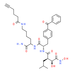 ChemSpider 2D Image | 4-Benzoyl-N-{(2R)-2-[(1S)-1-hydroxy-2-(hydroxyamino)-2-oxoethyl]-4-methylpentanoyl}-L-phenylalanyl-N~6~-5-hexynoyllysinamide | C36H47N5O8