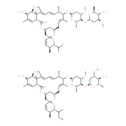 ChemSpider 2D Image | (1'R,2S,4'S,5S,6R,8'R,10'E,12'S,13'S,14'E,16'E,20'R,21'R,24'S)-21',24'-Dihydroxy-6-isopropyl-5,11',13',22'-tetramethyl-2'-oxo-5,6-dihydrospiro[pyran-2,6'-[3,7,19]trioxatetracyclo[15.6.1.1~4,8~.0~20,24
~]pentacosa[10,14,16,22]tetraen]-12'-yl 2,6-dideoxy-4-O-(2,6-dideoxy-3-O-methyl-alpha-L-arabino-hexopyranosyl)-3-O-methyl-alpha-L-arabino-hexopyranoside - (1'R,2S,4'S,5S,6R,8'R,10'E,12'S,13'S,14'E,16'
E,20'R,21'R,24'S)-6-[(2S)-2-butanyl]-21',24'-dihydroxy-5,11',13',22'-tetramethyl-2'-oxo-5,6-dihydrospiro[pyran-2,6'-[3,7,19]trioxatetracyclo[15.6.1.1~4,8~.0~20,24~]pentacosa[10,14,16,22]tetraen]-12'-y
l 2,6-dideoxy-4-O-(2,6-dideoxy-3-O-methyl-alpha-L-arabino-hexopyranosyl)-3-O-methyl-alpha-L-arabino-hexopyranoside (1:1) | C95H142O28