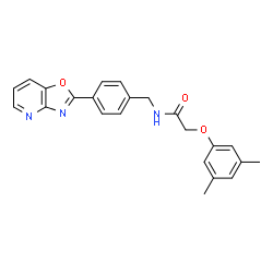 ChemSpider 2D Image | 2-(3,5-Dimethylphenoxy)-N-[4-([1,3]oxazolo[4,5-b]pyridin-2-yl)benzyl]acetamide | C23H21N3O3