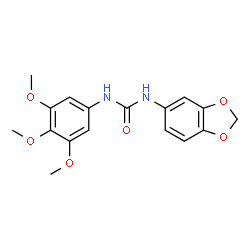 ChemSpider 2D Image | 1-(1,3-Benzodioxol-5-yl)-3-(3,4,5-trimethoxyphenyl)urea | C17H18N2O6