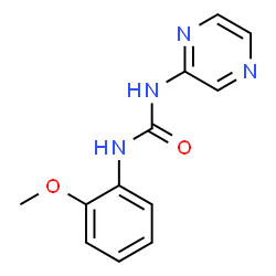 ChemSpider 2D Image | 1-(2-Methoxyphenyl)-3-(2-pyrazinyl)urea | C12H12N4O2