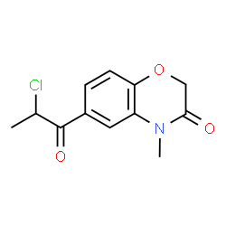 ChemSpider 2D Image | 6-(2-Chloropropanoyl)-4-methyl-2H-1,4-benzoxazin-3(4H)-one | C12H12ClNO3