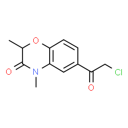 ChemSpider 2D Image | 6-(Chloroacetyl)-2,4-dimethyl-2H-1,4-benzoxazin-3(4H)-one | C12H12ClNO3