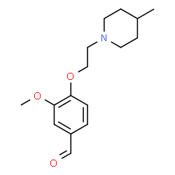 ChemSpider 2D Image | 3-Methoxy-4-[2-(4-methyl-1-piperidinyl)ethoxy]benzaldehyde | C16H23NO3