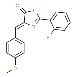 ChemSpider 2D Image | (4Z)-2-(2-Fluorophenyl)-4-[4-(methylsulfanyl)benzylidene]-1,3-oxazol-5(4H)-one | C17H12FNO2S