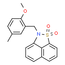 ChemSpider 2D Image | 2-(2-Methoxy-5-methyl-benzyl)-2H-naphtho[1,8-cd]isothiazole 1,1-dioxide | C19H17NO3S