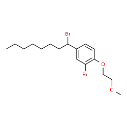 ChemSpider 2D Image | 2-Bromo-4-(1-bromooctyl)-1-(2-methoxyethoxy)benzene | C17H26Br2O2