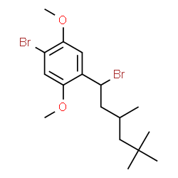 ChemSpider 2D Image | 1-Bromo-4-(1-bromo-3,5,5-trimethylhexyl)-2,5-dimethoxybenzene | C17H26Br2O2