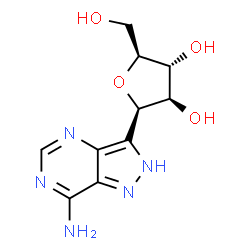 ChemSpider 2D Image | (1R)-1-(7-Amino-2H-pyrazolo[4,3-d]pyrimidin-3-yl)-1,4-anhydro-L-arabinitol | C10H13N5O4