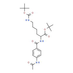 ChemSpider 2D Image | 2-Methyl-2-propanyl N~2~-(4-acetamidobenzoyl)-N~6~-{[(2-methyl-2-propanyl)oxy]carbonyl}lysinate | C24H37N3O6
