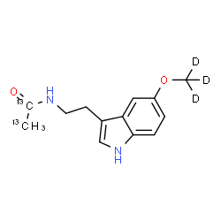 ChemSpider 2D Image | N-(2-{5-[(~2~H_3_)Methyloxy]-1H-indol-3-yl}ethyl)(~13~C_2_)acetamide | C1113C2H13D3N2O2
