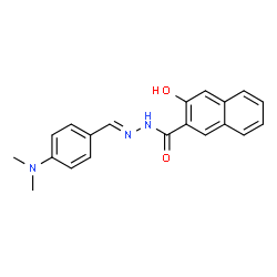 ChemSpider 2D Image | N'-{(E)-[4-(Dimethylamino)phenyl]methylene}-3-hydroxy-2-naphthohydrazide | C20H19N3O2