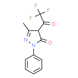 ChemSpider 2D Image | 3-Methyl-1-phenyl-4-trifluoroacetyl-2-pyrazolin-5-one | C12H9F3N2O2
