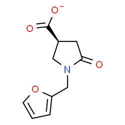 ChemSpider 2D Image | (3S)-1-(2-Furylmethyl)-5-oxo-3-pyrrolidinecarboxylate | C10H10NO4