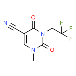 ChemSpider 2D Image | 1-Methyl-2,4-dioxo-3-(2,2,2-trifluoroethyl)-1,2,3,4-tetrahydro-5-pyrimidinecarbonitrile | C8H6F3N3O2
