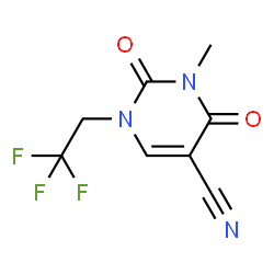 ChemSpider 2D Image | 3-Methyl-2,4-dioxo-1-(2,2,2-trifluoroethyl)-1,2,3,4-tetrahydro-5-pyrimidinecarbonitrile | C8H6F3N3O2