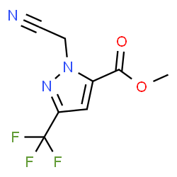 ChemSpider 2D Image | Methyl 1-(cyanomethyl)-3-(trifluoromethyl)-1H-pyrazole-5-carboxylate | C8H6F3N3O2