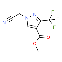 ChemSpider 2D Image | Methyl 1-(cyanomethyl)-3-(trifluoromethyl)-1H-pyrazole-4-carboxylate | C8H6F3N3O2