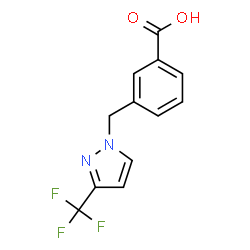 ChemSpider 2D Image | 3-[[3-(Trifluoromethyl)-1H-pyrazol-1-yl]methyl]benzoic acid | C12H9F3N2O2
