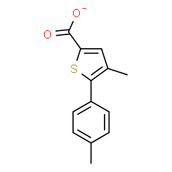 ChemSpider 2D Image | 4-Methyl-5-(4-methylphenyl)-2-thiophenecarboxylate | C13H11O2S