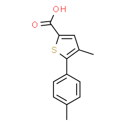 ChemSpider 2D Image | 4-Methyl-5-(4-methylphenyl)-2-thiophenecarboxylic acid | C13H12O2S