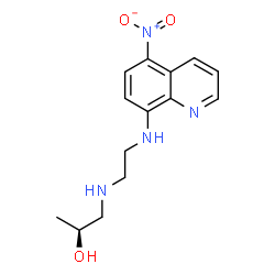 ChemSpider 2D Image | (2S)-1-({2-[(5-Nitro-8-quinolinyl)amino]ethyl}amino)-2-propanol | C14H18N4O3