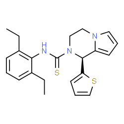 ChemSpider 2D Image | (1S)-N-(2,6-Diethylphenyl)-1-(2-thienyl)-3,4-dihydropyrrolo[1,2-a]pyrazine-2(1H)-carbothioamide | C22H25N3S2