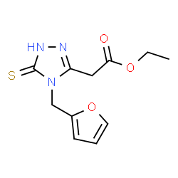 ChemSpider 2D Image | ethyl [4-(2-furylmethyl)-5-mercapto-4H-1,2,4-triazol-3-yl]acetate | C11H13N3O3S