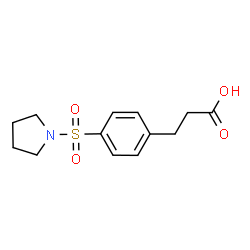 ChemSpider 2D Image | 4-(1-Pyrrolidinylsulfonyl)benzenepropanoic acid | C13H17NO4S