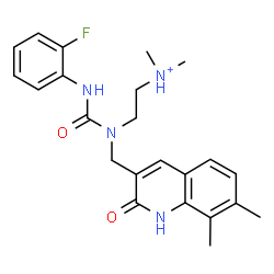 ChemSpider 2D Image | 2-{[(7,8-Dimethyl-2-oxo-1,2-dihydro-3-quinolinyl)methyl][(2-fluorophenyl)carbamoyl]amino}-N,N-dimethylethanaminium | C23H28FN4O2