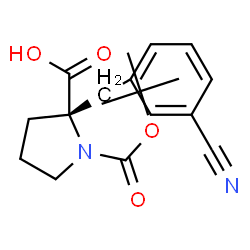 ChemSpider 2D Image | 2-(3-Cyanobenzyl)-1-{[(2-methyl-2-propanyl)oxy]carbonyl}-D-proline | C18H22N2O4