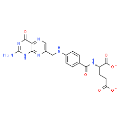 ChemSpider 2D Image | (2S)-2-[(4-{[(2-Amino-4-oxo-1,4-dihydro-7-pteridinyl)methyl]amino}benzoyl)amino]pentanedioate | C19H17N7O6