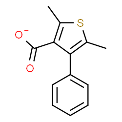 ChemSpider 2D Image | 2,5-Dimethyl-4-phenyl-3-thiophenecarboxylate | C13H11O2S