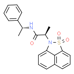 ChemSpider 2D Image | (2R)-2-(1,1-Dioxido-2H-naphtho[1,8-cd][1,2]thiazol-2-yl)-N-[(1R)-1-phenylethyl]propanamide | C21H20N2O3S