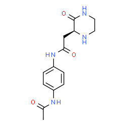 ChemSpider 2D Image | N-(4-Acetamidophenyl)-2-[(2S)-3-oxo-2-piperazinyl]acetamide | C14H18N4O3