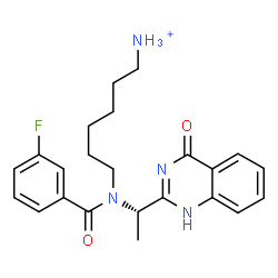 ChemSpider 2D Image | 6-{(3-Fluorobenzoyl)[(1S)-1-(4-oxo-1,4-dihydro-2-quinazolinyl)ethyl]amino}-1-hexanaminium | C23H28FN4O2