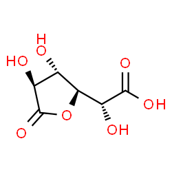 ChemSpider 2D Image | (2R)-[(2S,3S,4S)-3,4-Dihydroxy-5-oxotetrahydro-2-furanyl](hydroxy)acetic acid (non-preferred name) | C6H8O7