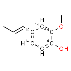 ChemSpider 2D Image | 2-Methoxy-4-[(1E)-1-propen-1-yl](~14~C_6_)phenol | C414C6H12O2