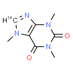 ChemSpider 2D Image | 1,3,7-Trimethyl(8-~14~C)-3,7-dihydro-1H-purine-2,6-dione | C714CH10N4O2