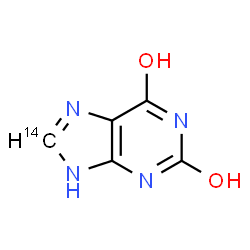 ChemSpider 2D Image | (8-~14~C)-9H-Purine-2,6-diol | C414CH4N4O2